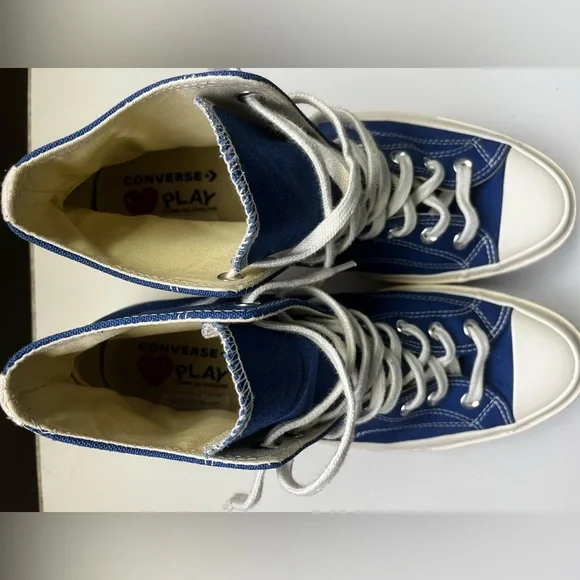 CONVERSE X COMME DES GARCONS PLAY ALL STAR CHUCK '70 HI - BLUE - Picture 2 of 4